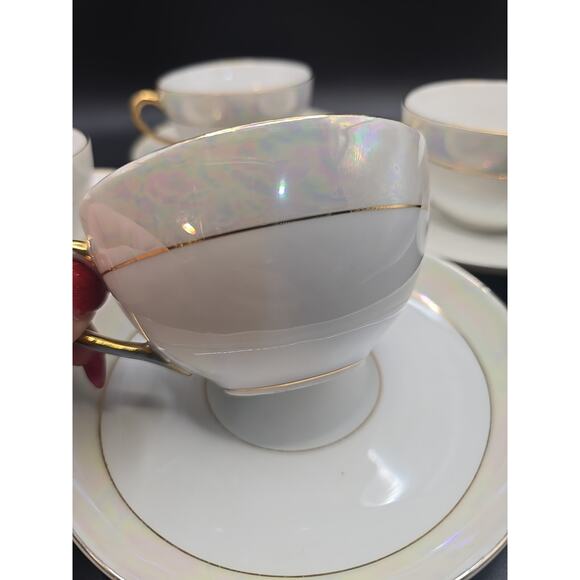 Lot of 4 CT Carl Tielsch ALTWASSER Silesia Germany Cup Saucer Gold~Pearl - Picture 3 of 7